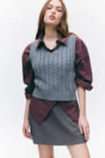 Dark Grey - A-line mini skirt - 0