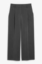 Grey pinstripe - Low waist wide leg tailored trousers - 3