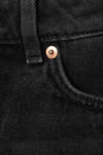 Washed Black - Pleated Mini Denim Skirt - 4