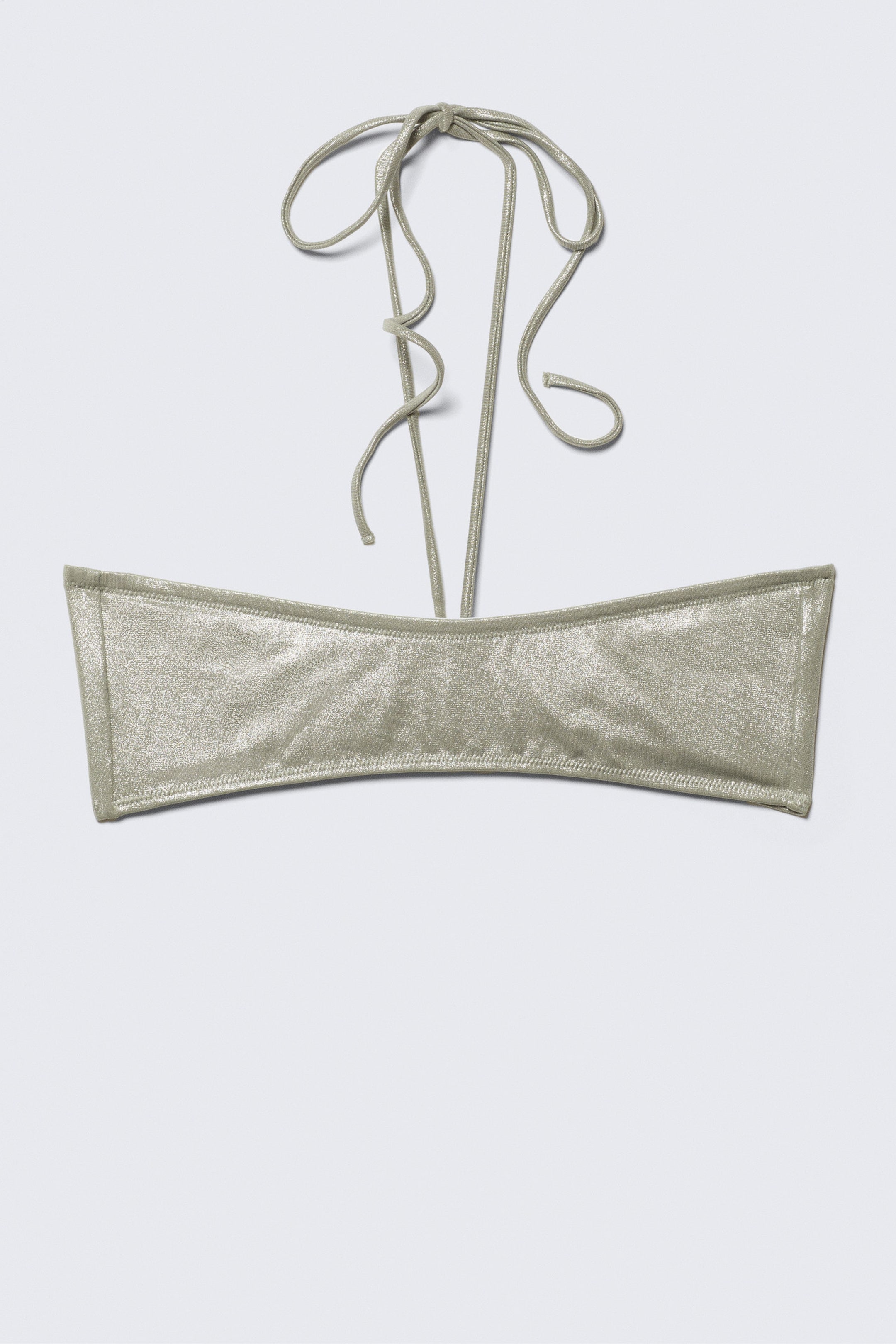 #8D8C81 - Glitter Halter Bikini Top - 2