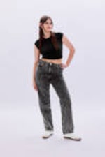 Washed Black - Aimo Mid Straight Jeans - 1