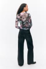 Muted Wild - Long-Sleeved Printed Mesh Top - 2