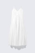 White - Tiered Cotton Poplin Maxi Dress - 5