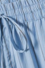 Striped Blue - Relaxed Low Rise Knee-length Cotton Shorts - 5