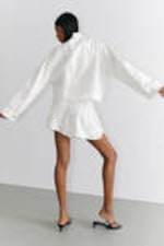 White - Cropped Boxy Twill Jacket - 3