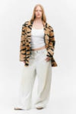 Tiger-striped - Single-Breasted Oversized Tiger Printed Blazer - 0