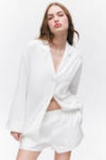 White - Soft Long-Sleeved Flannel Shirt - 1
