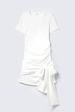 White - Draped Tie-Front Mini Dress - 4