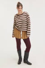 Red & White Stripe - Boxy Sleeve T-Shirt - 0