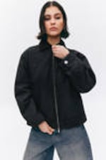 Black - Padded Cotton Canvas Jacket - 1
