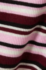 Dark Red & Pink Stripe - Ribbed Mini Henley Top - 5