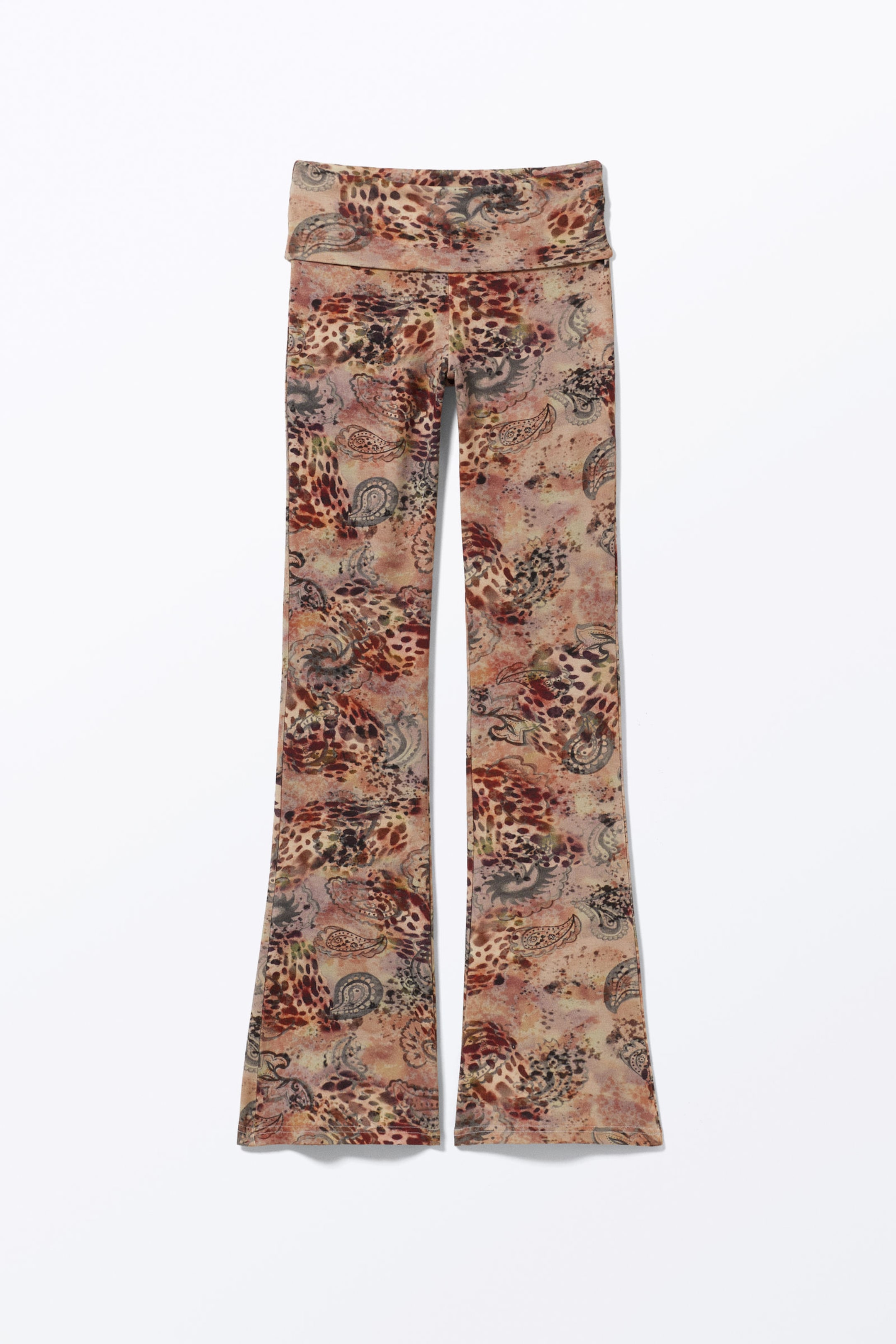 Pink - Leopard-Paisley Pattern - Printed Low Waist Flared Pyjama Trousers - 3