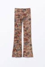 Pink - Leopard-Paisley Pattern - Printed Low Waist Flared Pyjama Trousers - 3