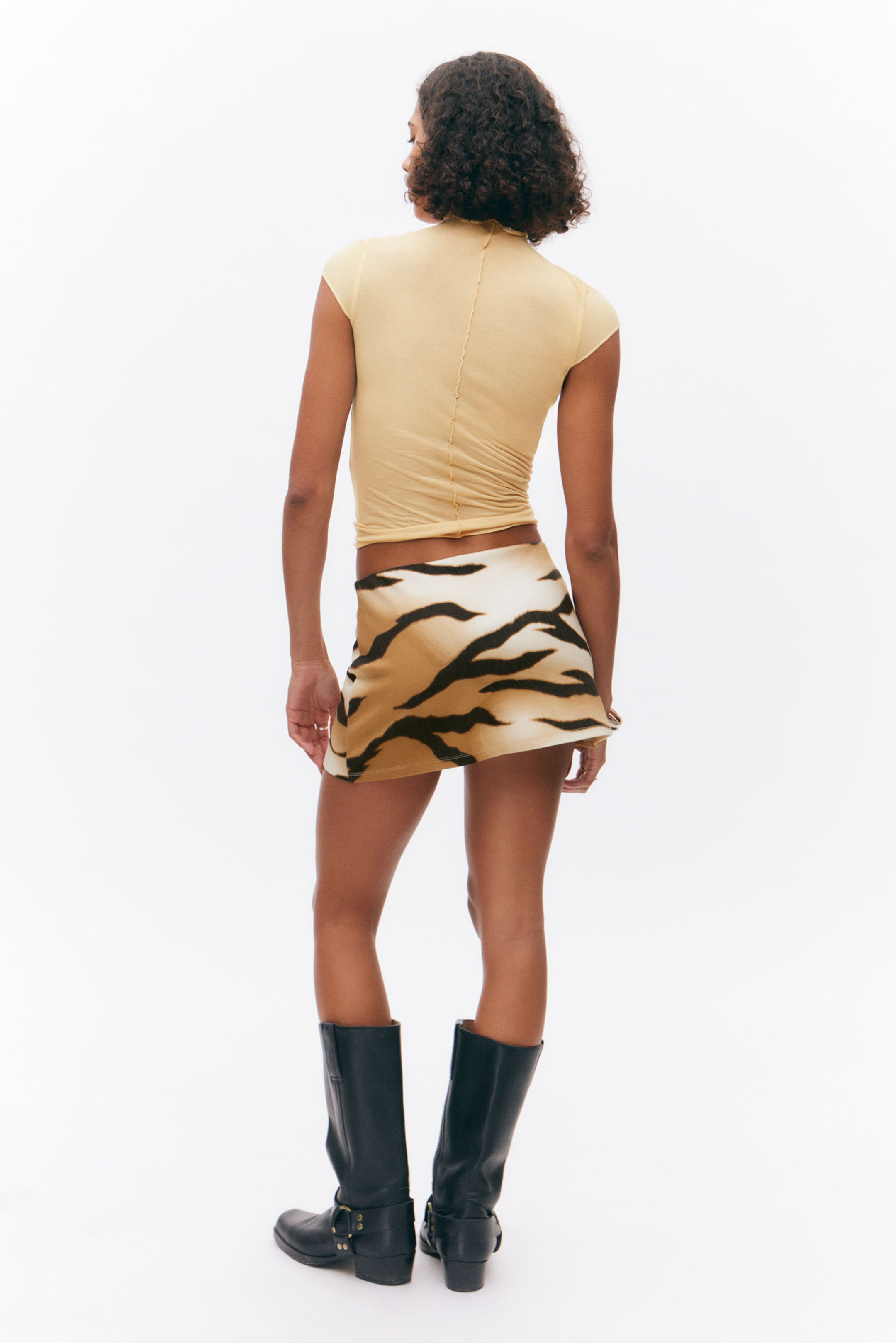 Tiger-striped - Pull-on Mini Skort - 2