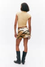 Tiger-striped - Pull-on Mini Skort - 2