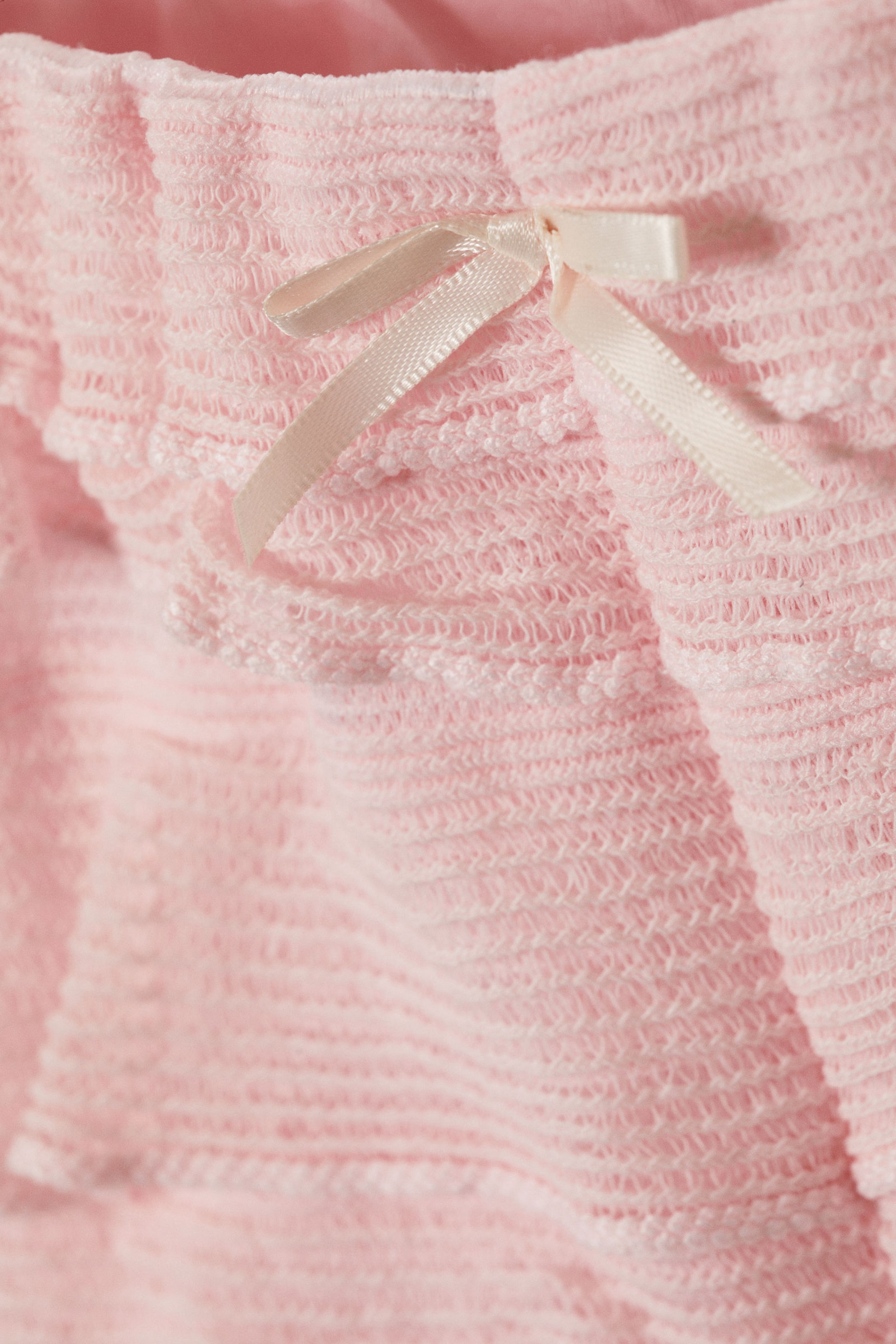 Light Pink - Frilled Lace Mini Shorts - 5