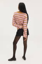 Mustard & Pink Stripe - Boxy Sleeve T-Shirt - 2