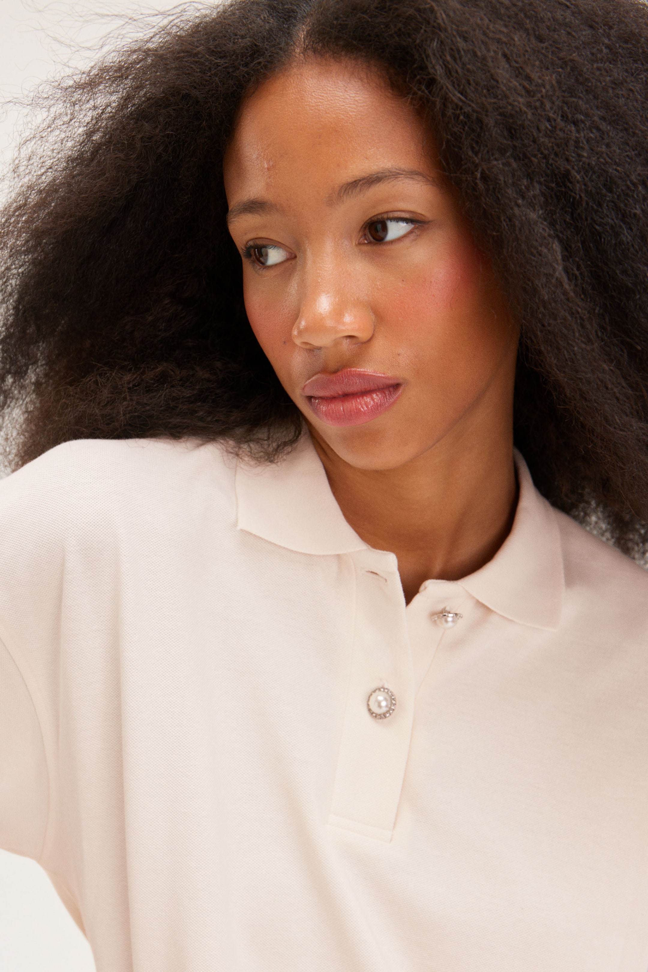 White - Long Sleeve Rugby Polo Top - 1