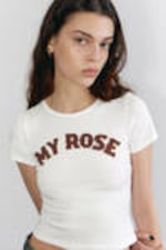 White - My Rose - Cropped t-shirt - 1