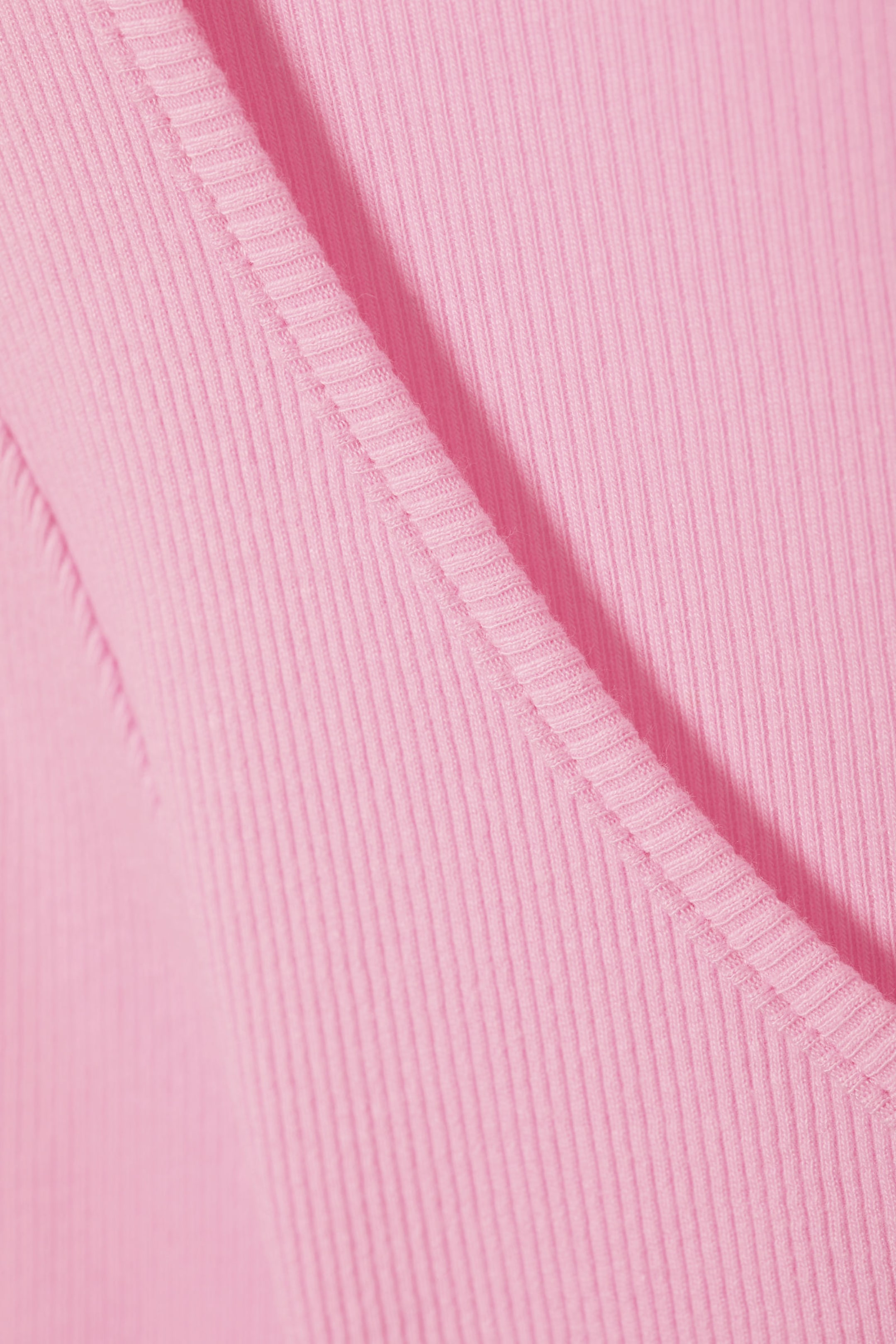 Pink - Ribbed Mini Henley Top - 4