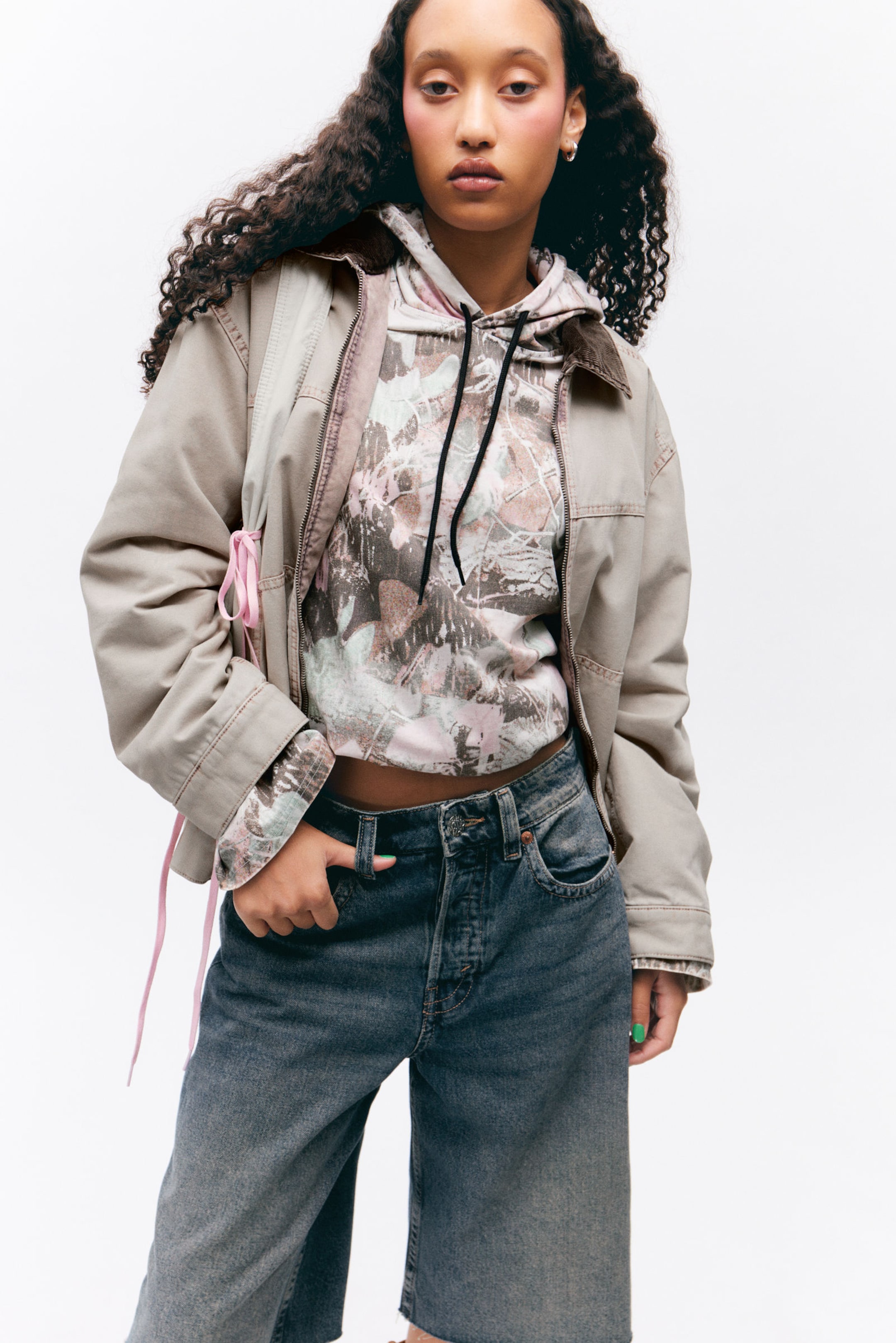 Pinkish Beige - Padded Cotton Canvas Jacket - 2