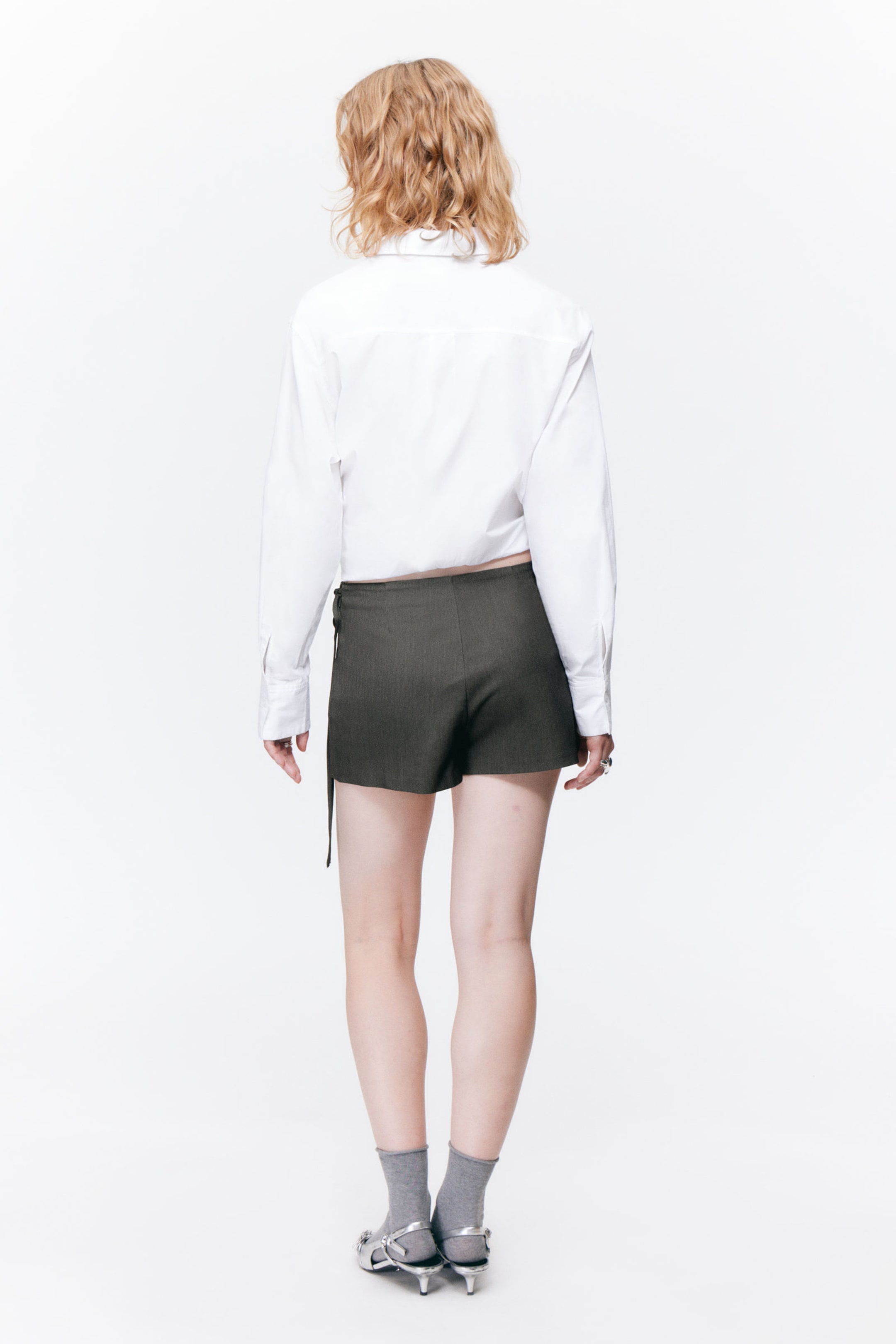 Dark Grey - Mini Wrap Skort - 3