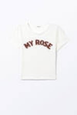 White - My Rose - Cropped t-shirt - 4