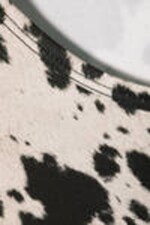 Dusty White - Cow Print - Cropped t-shirt - 4