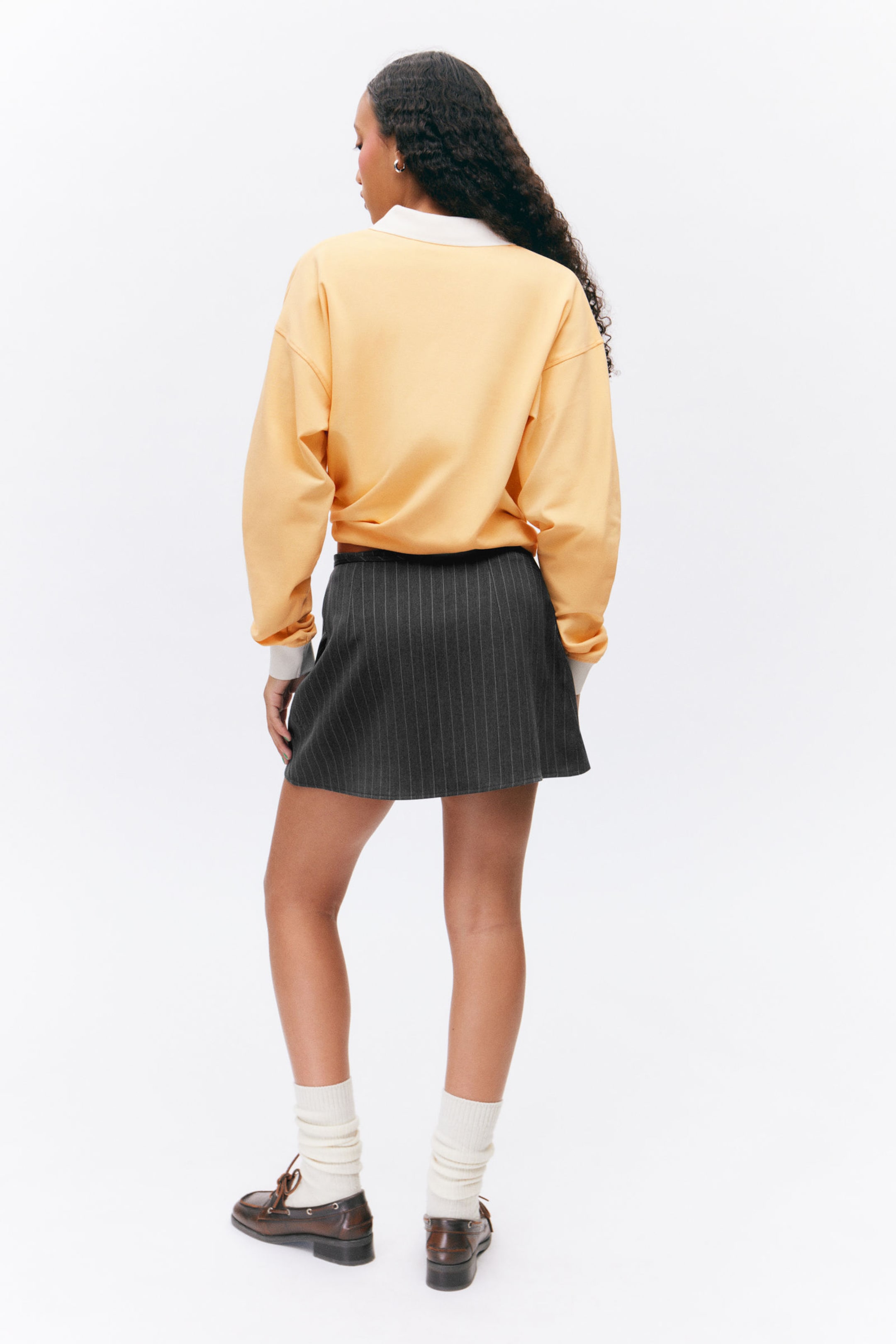 Dark Grey Pinstripe - Mini Wrap Skirt - 2