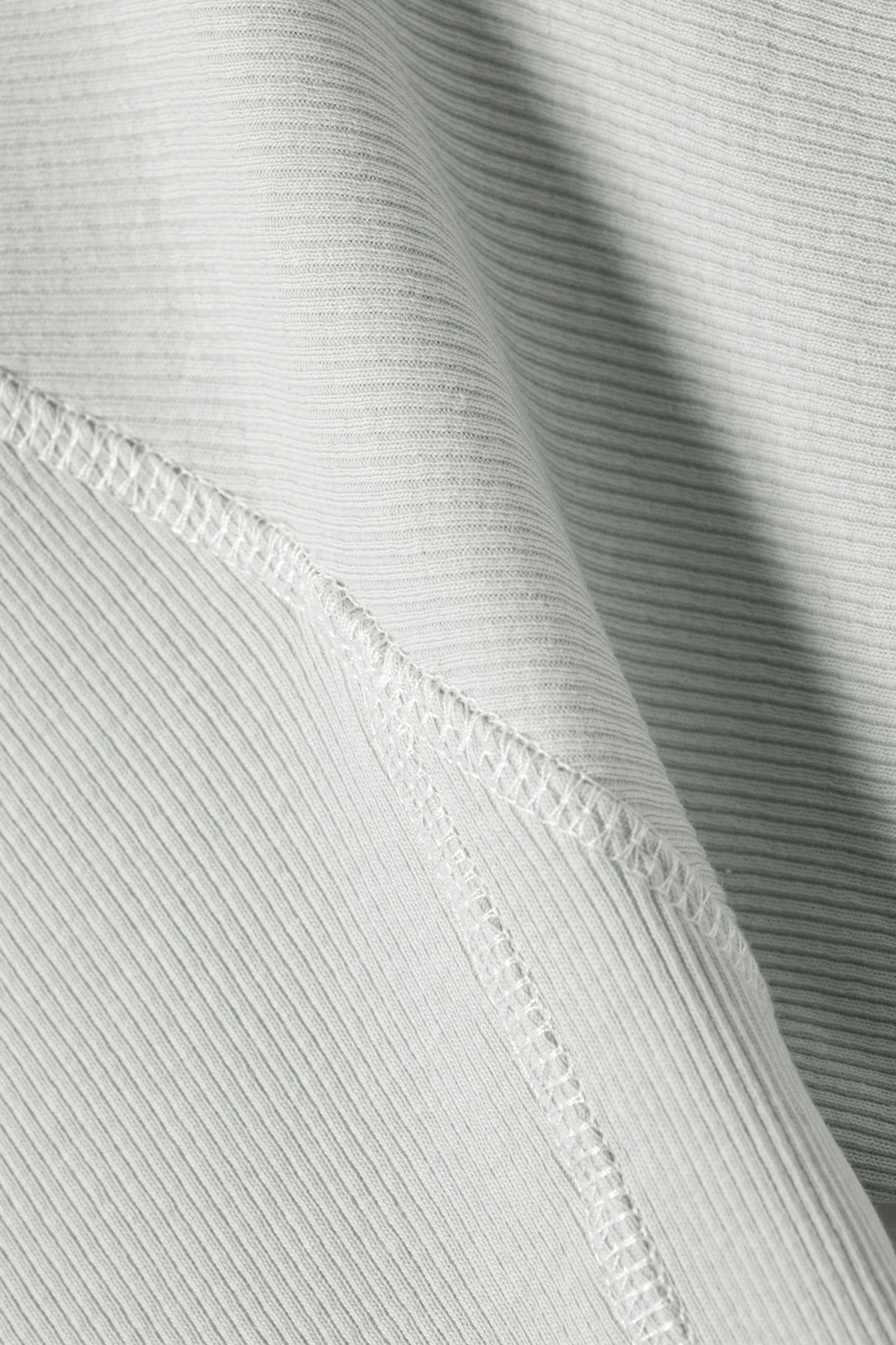 Light Grey - Contrast Stitch Fitted T-Shirt - 4