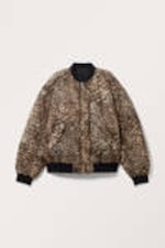Leopard/Black - Loose Reversible Bomber Jacket - 5