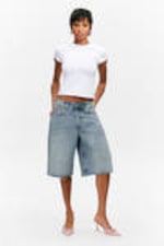 #79829D - Peggy Low Waist Loose Baggy Leg Denim Shorts