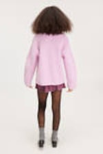 Light Pink - Fluffy knit cardigan - 2