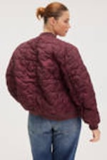 Dark Red/Hot Pink - Loose Reversible Bomber Jacket - 4