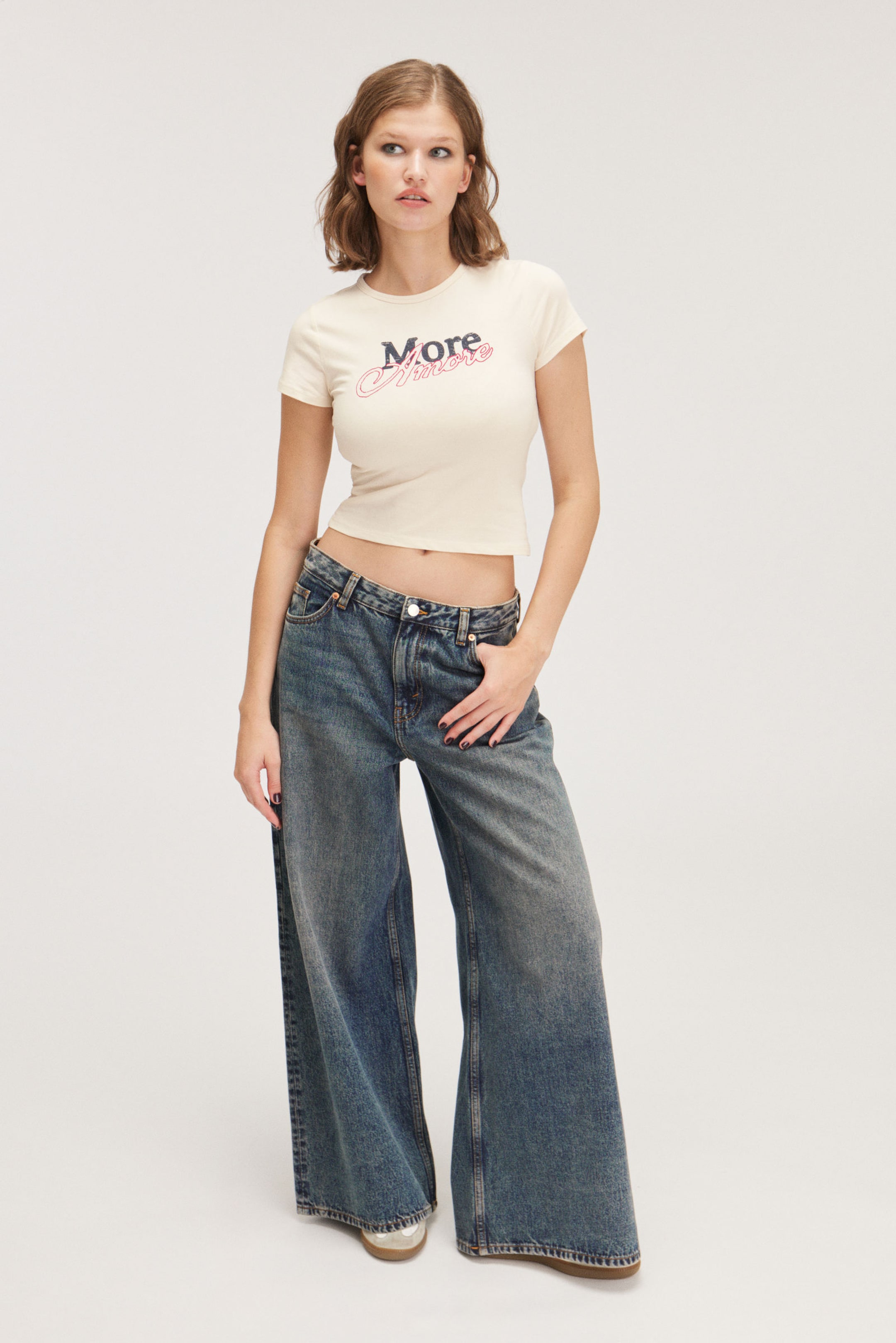 Dusty White - Cropped t-shirt - 1