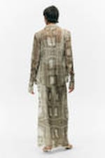 Khaki Green - Baroque Collage - Slim Fit Printed Button-Up Shirt - 3