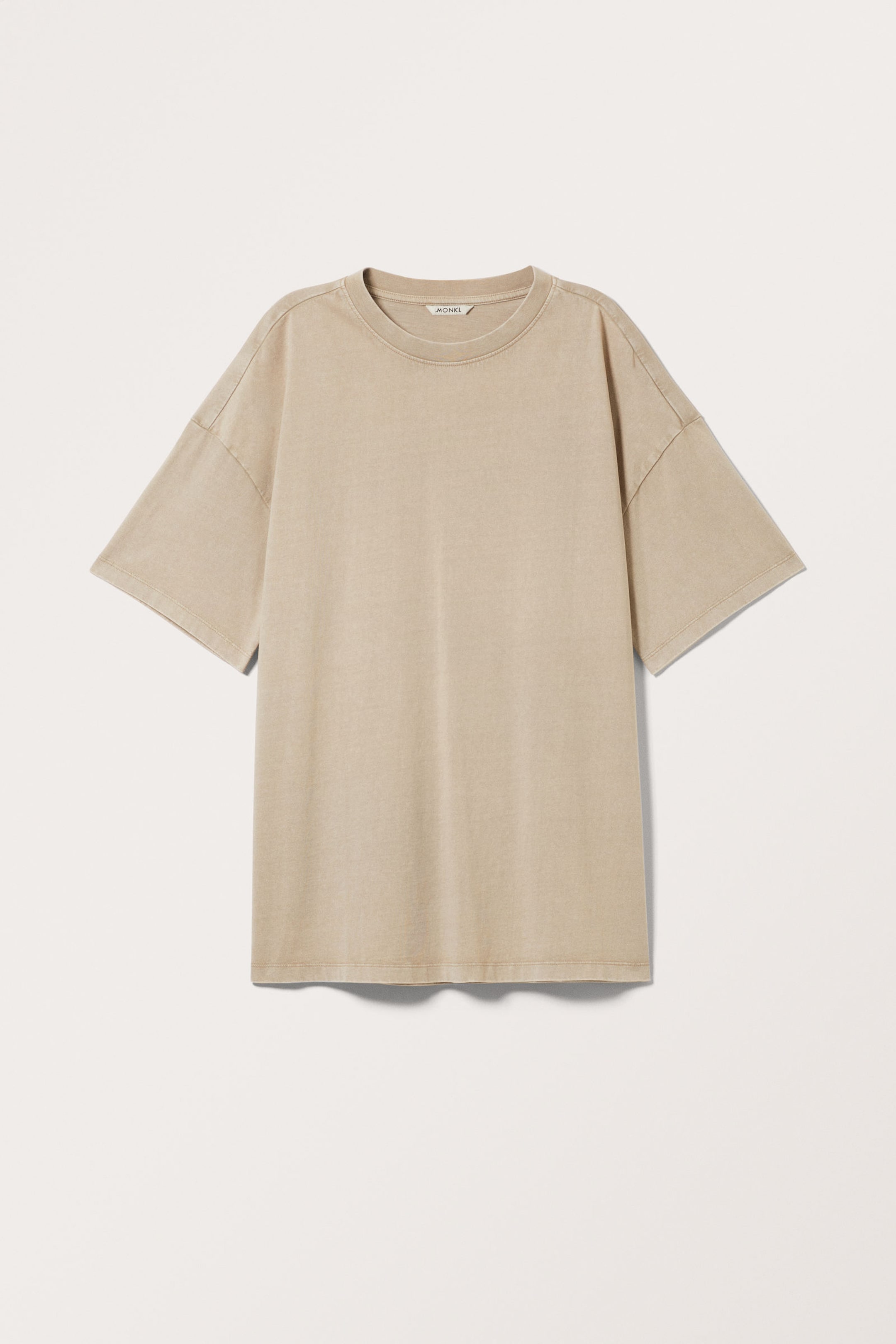 Washed Beige - Oversized Cotton T-shirt - 3
