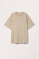 Washed Beige - Oversized Cotton T-shirt - 3