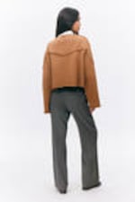 Dark Grey - Low Waisted Pleated Suiting Trousers - 2