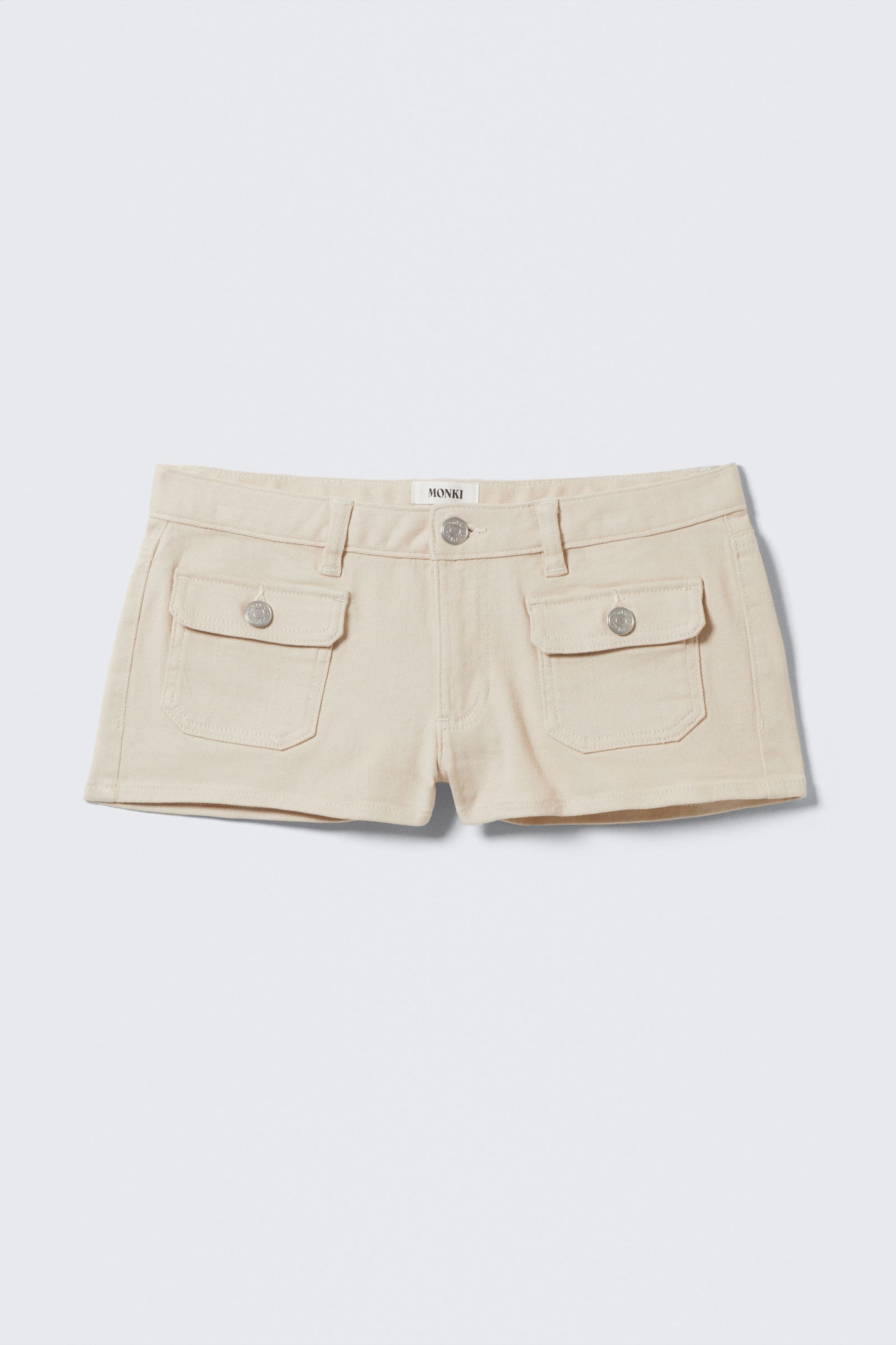 Light Beige - Utility Pocket Mini Shorts - 4