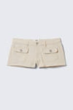 Light Beige - Utility Pocket Mini Shorts - 4