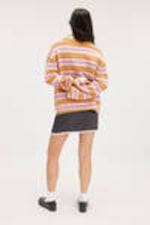 Dark Yellow Stripe - Fluffy knit cardigan - 2