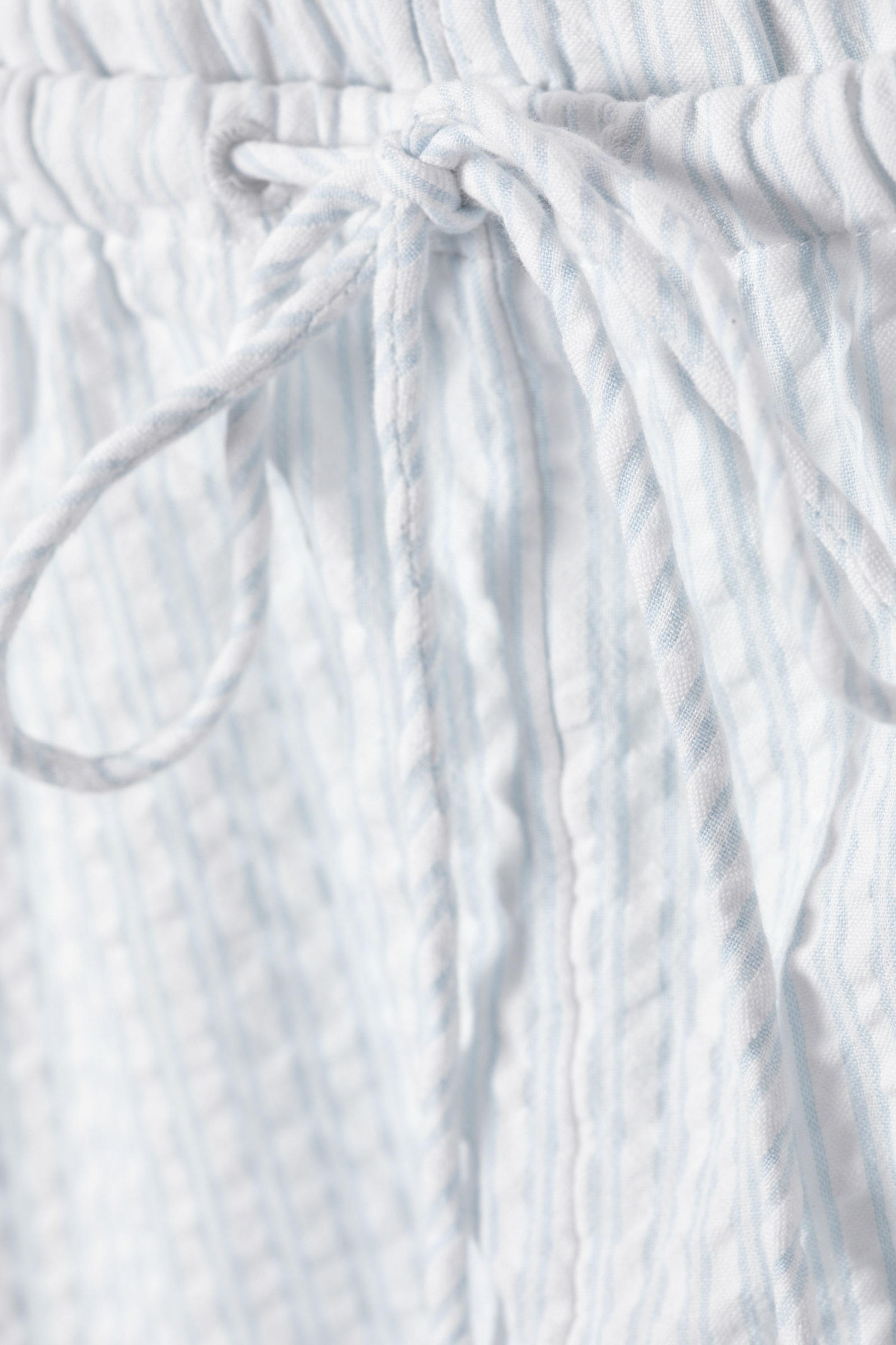 White - Blue Stripes - Low-Rise Relaxed Pull-on Trousers - 5