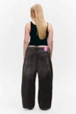 Washed Black - Peggy Low Waist Loose Baggy Leg Jeans - 4