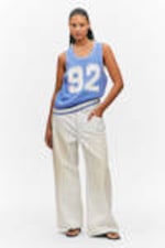Light Blue & White - 92 - Varsity Knitted Tank Top - 0