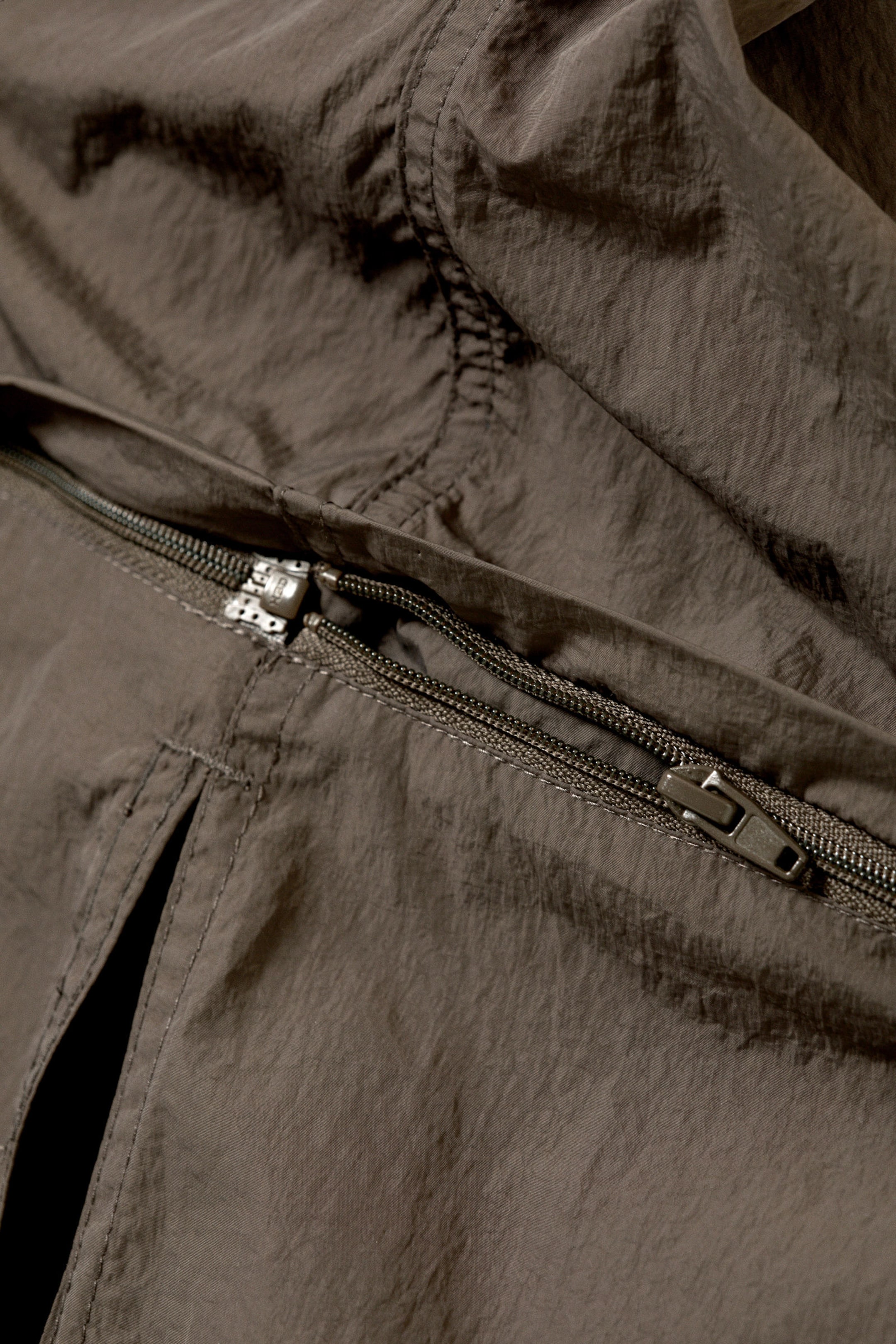 Dark Grey - Convertible Nylon Cargo Skirt - 6