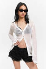 Black - Frilled Lace Mini Shorts - 0