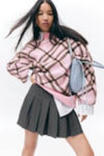 Dark Grey - Low Pleated Mini Skirt - 1