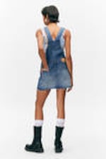 Sunset Blue - Medium Blue - Denim Dungaree Mini Dress - 3