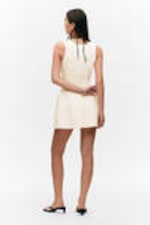 White - V-Neck Fit-and-Flare Tank Dress - 4
